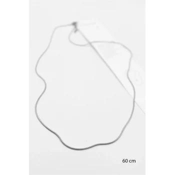 Yılan Zincir Kolye - 60cm - Gümüş