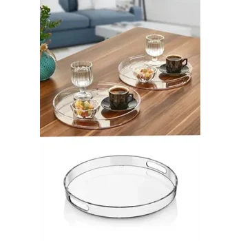 Yuvarlak Tepsi Füme Şeffaf Royaleks-82930