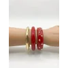 3Lü Set Bilezik - Kırmızı