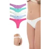 5 Adet Pamuklu Kadın Klasik Dantelli String Tanga