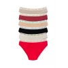 6 Adet Pamuklu Esnek Kadın Slip Bikini Külot Geniş Lastikli Baskılı