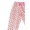 Beli Lastikli Mevsimlik Viskon Penye Pantolon Pembe