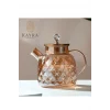 Kabartmalı Borosilikat Cam Demlik 1000ml Royaleks-CM-2006
