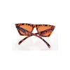 Leopar Çerçeve Cat Eye Kadın Güneş Gözlüğü - Moda Gözlük