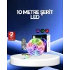 Mey İthalat® 10 Metre Smart Şerit Led Bluetooth Telefon Kontrollü USB Enerjili