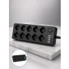 Mey İthalat® 10 Prizli USB Destekli Çoklu Priz Type-C Şarj Girişli Güvenli Güç Ünitesi