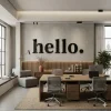 Mey İthalat® 100x35 cm Dev Boy hello. Yazılı Kırılmaz Pleksi Ayna - Premium Ofis ve Villa Antre Dekoru