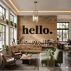 Mey İthalat® 100x35 cm Dev Boy hello. Yazılı Kırılmaz Pleksi Ayna - Premium Ofis ve Villa Antre Dekoru