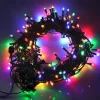 Mey İthalat® 10m 100 Led Boncuk Lamba RGB Işık Siyah Kablo