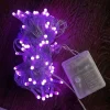 Mey İthalat® 10m 100 Led Damla Uçlu Pembe Işık Şeffaf Kablo