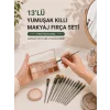 Mey İthalat® 13’lü Yumuşak Kıllı Makyaj Fırça Seti Profesyonel  Hassas Ciltlere Uygun Yapısı