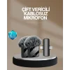 Mey İthalat® 2’li Kablosuz Yaka Mikrofonu Type-C ve Lightning Uyumlu Profesyonel Set