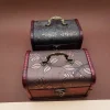 Mey İthalat® 3lü Ahşap Deri Sandık Kutusu