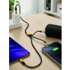 Mey İthalat® 3ü 1 Arada USB Şarj Kablosu 240W Hızlı Şarj ve Veri Aktarım Kablosu