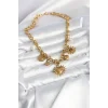 Mey İthalat® 316L Çelik Gold Renk Charmlı Model Kadın Kolye