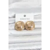 Mey İthalat® 316L Çelik Gold Renk Düğme Model Kadın Küpe
