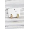 Mey İthalat® 316L Çelik Gold Renk Halka Model Kadın Küpe
