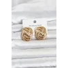 Mey İthalat® 316L Çelik Gold Renk Motif Desen Model Kadın Küpe