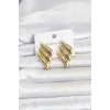 Mey İthalat® 316L Çelik Gold Renk Motif Model Kadın Küpe
