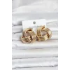 Mey İthalat® 316L Çelik Gold Renk Sarmal Model Kadın Küpe