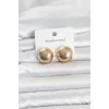 Mey İthalat® 316L Çelik Gold Renk Top Model Kadın Küpe