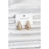 Mey İthalat® 316L Çelik Gold Renk Zirkon Taşlı Damla Model Kadın Küpe