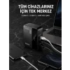 Mey İthalat® 4 Portlu GaN Masaüstü Hızlı Şarj İstasyonu