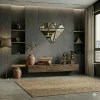 Mey İthalat® 40x40 cm Elmas Formlu Kırılmaz Pleksi Ayna - Geometrik Duvar Dekoru