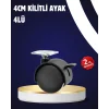 Mey İthalat® 4’lü Kilitli Tekerlek Ayak 4 cm Sessiz ve Dayanıklı