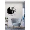 Mey İthalat® Adalet Tanrıçası Themis Tasarım Ahşap Duvar Saati - 40x40 cm Avukat Hediyesi