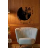 Mey İthalat® Adalet Tanrıçası Themis Tasarım Ahşap Duvar Saati - 40x40 cm Avukat Hediyesi