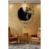 Mey İthalat® Adalet Tanrıçası Themis Tasarım Ahşap Duvar Saati - 40x40 cm Avukat Hediyesi