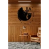 Mey İthalat® Adalet Tanrıçası Themis Tasarım Ahşap Duvar Saati - 40x40 cm Avukat Hediyesi