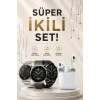 Mey İthalat® Akıllı Saat ve Kulaklık Seti Dokunmatik Ekran 5.0 Bluetooth Bağlantılı Sesli Görüşme