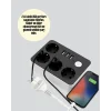 Mey İthalat® Akım Korumalı 3 USB Portlu 4’lü Priz 4.1A Hızlı Şarj