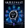Mey İthalat® AMOLED Ekranlı Bluetooth Akıllı Saat 3 Kordonlu Uzun Pil Ömürlü