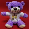 Mey İthalat® Aşık Çiftler Tişörtlü Mor Peluş Ayıcık