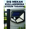 Mey İthalat® Bahçe Balkon Garaj ve Girişler İçin Güneş Enerjili Hareket Sensörlü LED Duvar Lambası