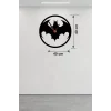 Mey İthalat® Batman Yarasa Logolu Ahşap Duvar Saati - 40x40 cm Dekoratif DC Temalı