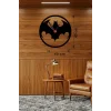 Mey İthalat® Batman Yarasa Logolu Ahşap Duvar Saati - 40x40 cm Dekoratif DC Temalı