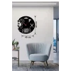 Mey İthalat® Berber Kuaför Tasarım Ahşap Duvar Saati - 40x40 cm Berber Dekorasyonu