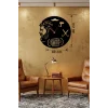 Mey İthalat® Berber Kuaför Tasarım Ahşap Duvar Saati - 40x40 cm Berber Dekorasyonu