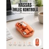 Mey İthalat® Bluetooth ve USB Destekli Kablosuz Şeffaf Mouse Sessiz Kullanım Yeni Nesil