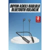 Mey İthalat® Boyun Bantlı Kablolu Yüksek Ses Kaliteli Bluetooth Kulaklık Uzun Pil Ömrü 100 saat sarj