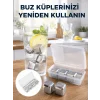 Mey İthalat® Çevre Dostu Metal Buz Küpü ve Kullanışlı Klips Seti Yeni Nesil