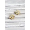 Mey İthalat® Çiçek Model Zirkon Taşlı Düğme veya Manşet Broşu