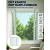 Mey İthalat® Çift Kanatlı Cırt Bantlı Pencere Sinekliği Kolay Montajlı Beyaz File