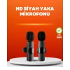 Mey İthalat® Çift Mikrofonlu Kablosuz Kayıt Seti iPhone Uyumlu Mini Mikrofon