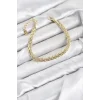 Mey İthalat® CM Singapur Zincir Model Gold Renk Pirinç Kadın Bileklik