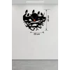 Mey İthalat® Dallarda Kuşlar Tasarım Ahşap Duvar Saati - 40x40 cm Dekoratif Saat